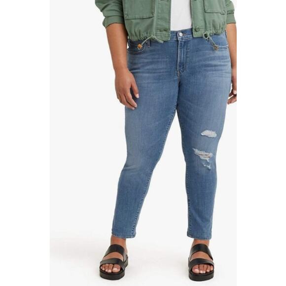 LEVI'S Women's 711 Skinny Jeans Size 16W Blue Lapis Joy Medium Wash NWT - Picture 1 of 11